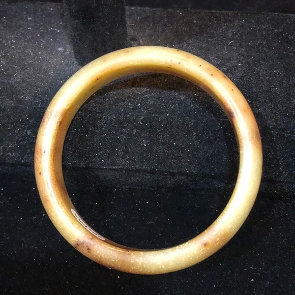 Genuine Light Moss Green & Brown Jade Bracelet - Picture 2 of 11